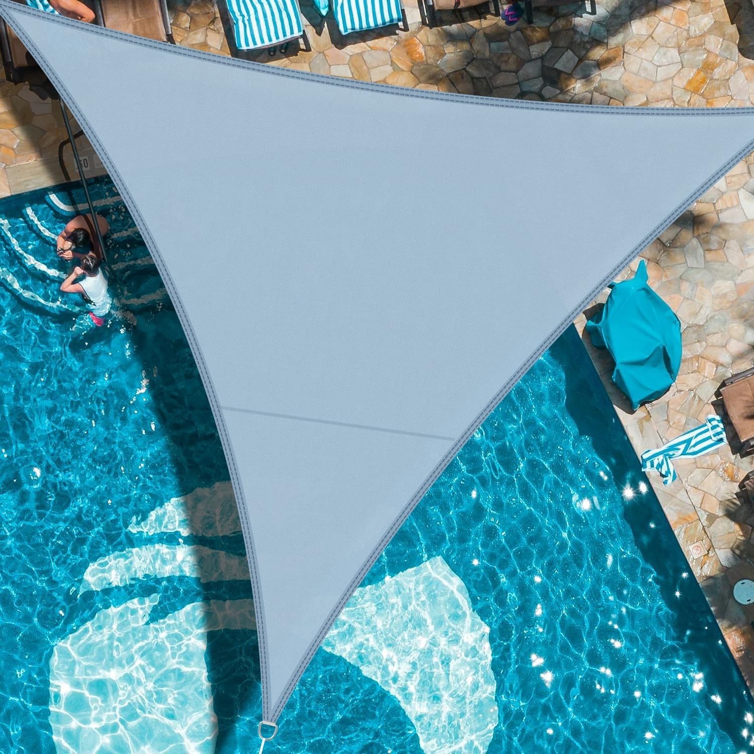 Waterdicht Schaduwdoek Rechthoekig 4x4m - 95% UV-Bescherming (Sandkleur) - 34% Korting!