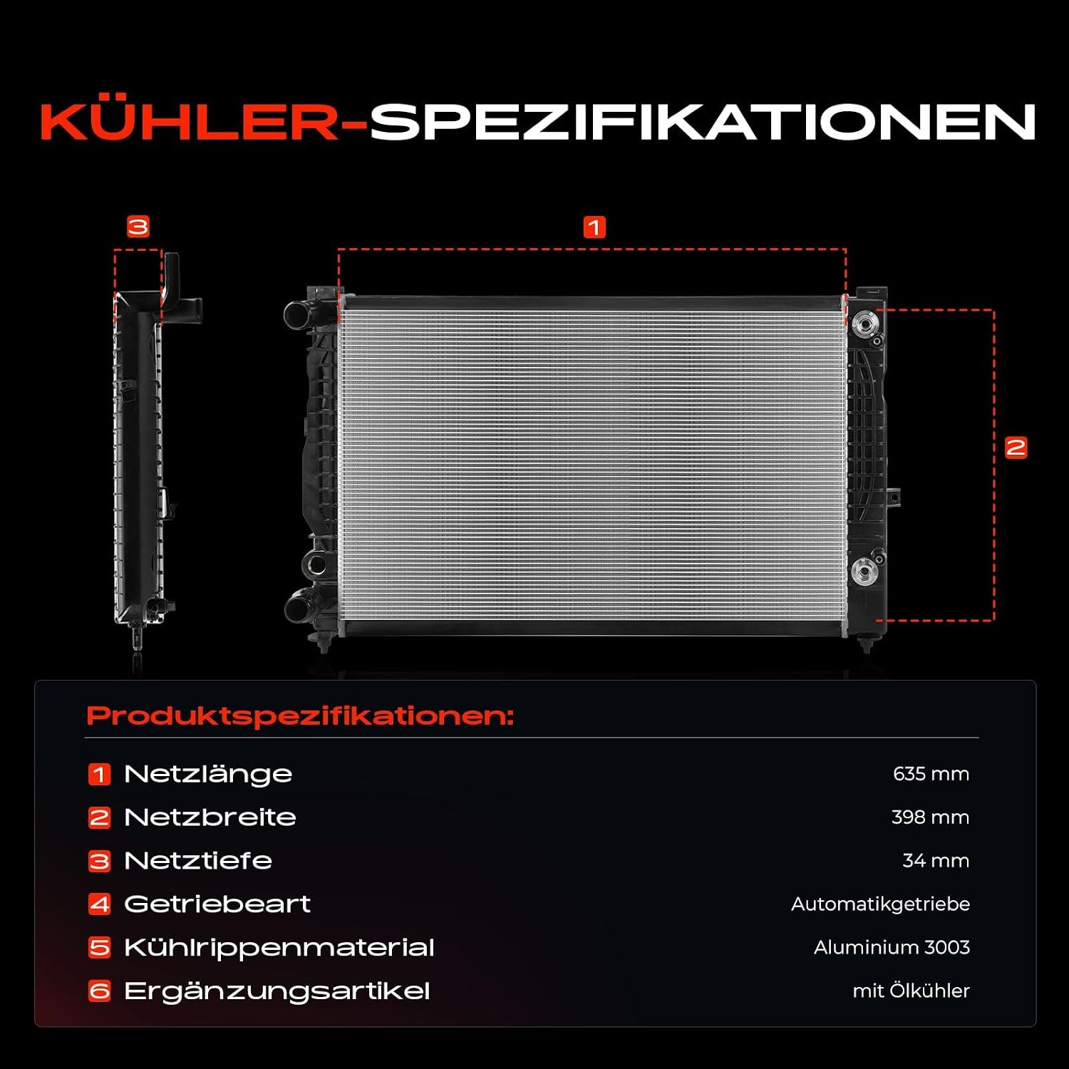Motorkoeler Audi A4/A6, VW Passat 1.6-1.9L - 34% Korting
