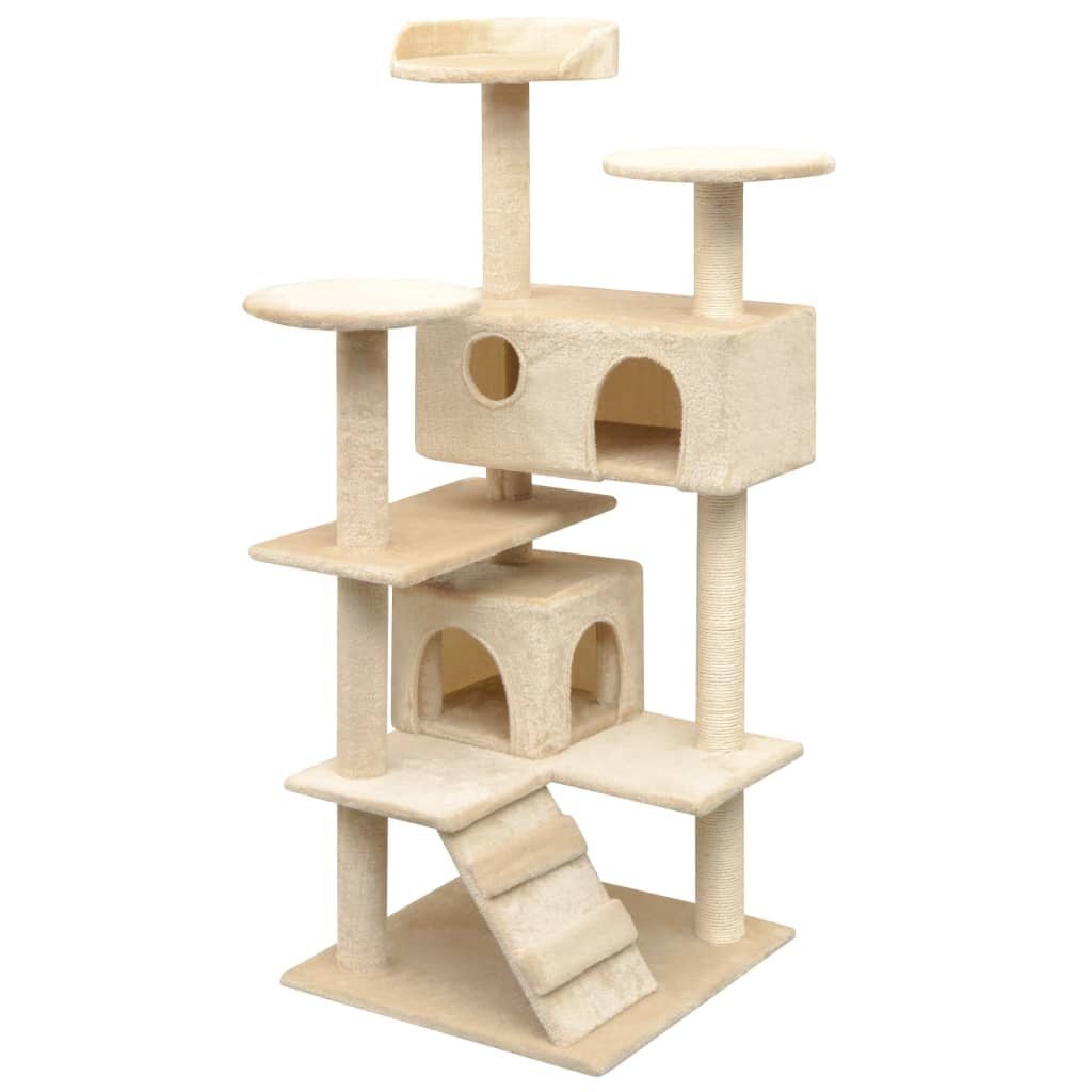 Kattenkrabpaal van 125 cm in beige - 34% korting!