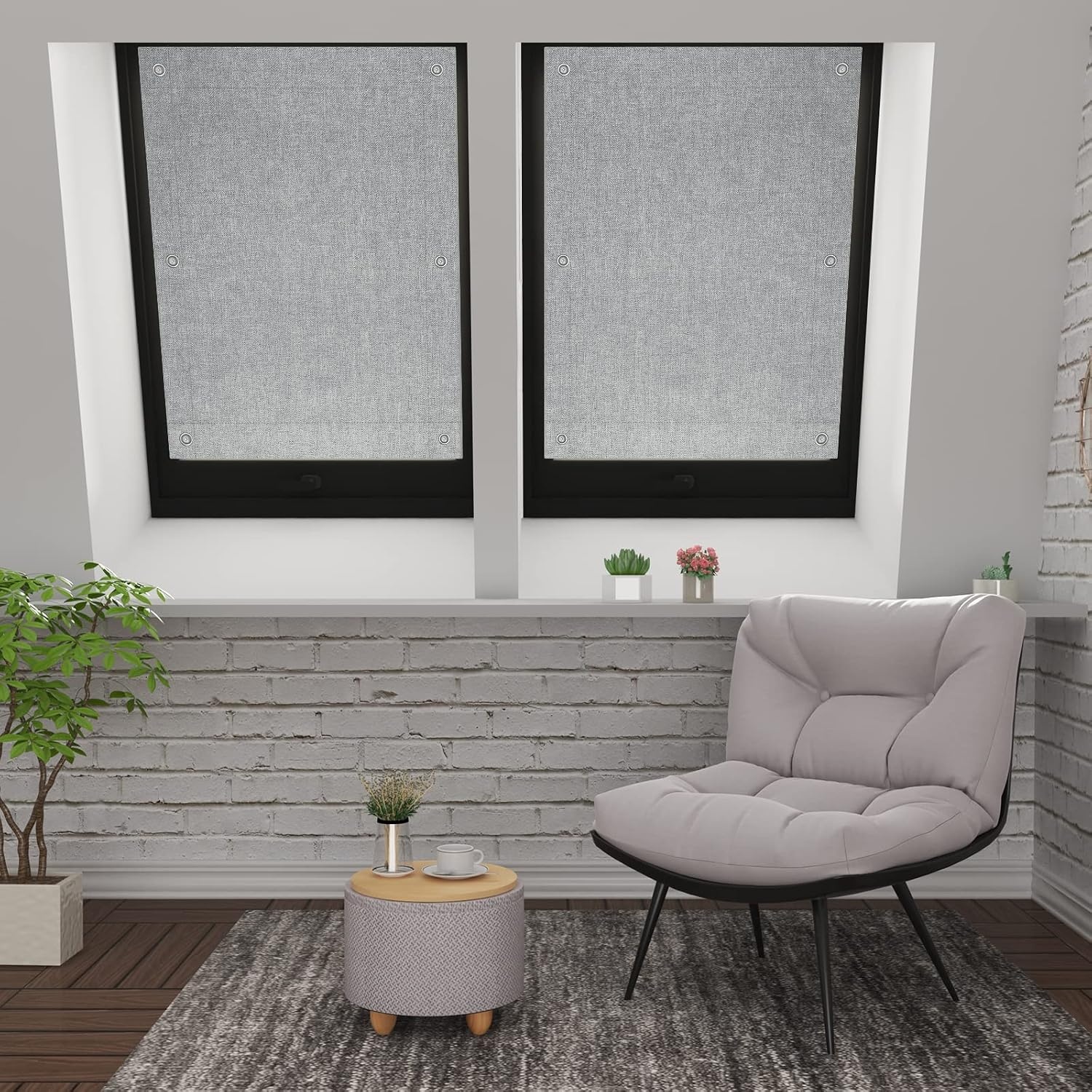 Verduisterend Dakraamrolgordijn Grijs 48x93 cm - 37% Korting - Boorvrij