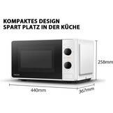 Compacte Magnetron Wit 20L 800W - 5 Vermogensstanden & Ontdooifunctie (34% Korting)