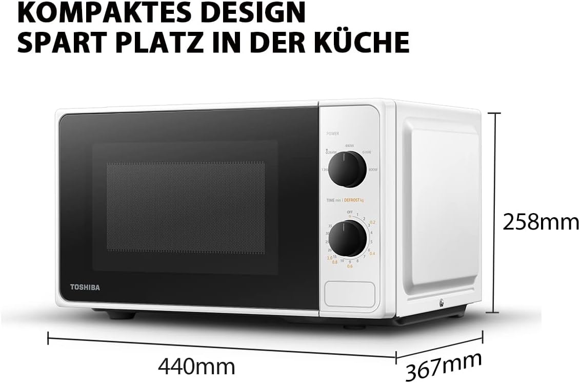 Compacte Magnetron Wit 20L 800W - 5 Vermogensstanden & Ontdooifunctie (34% Korting)