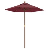 Parasol Bordeauxrood met Houten Paal - 46% Korting