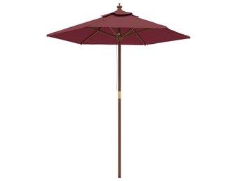 Parasol Bordeauxrood met Houten Paal - 46% Korting