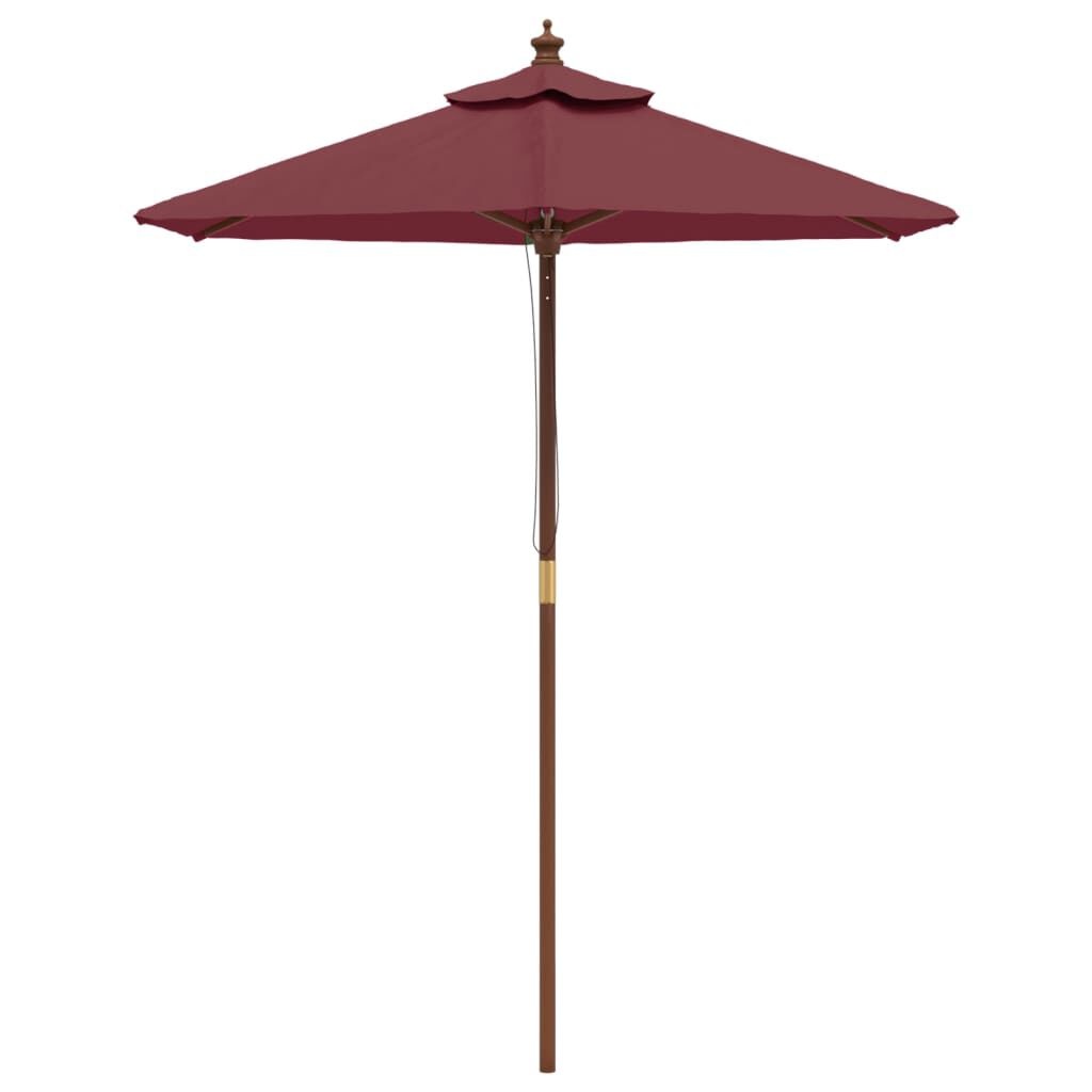 Parasol Bordeauxrood met Houten Paal - 46% Korting