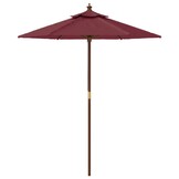 Parasol Bordeauxrood met Houten Paal - 46% Korting