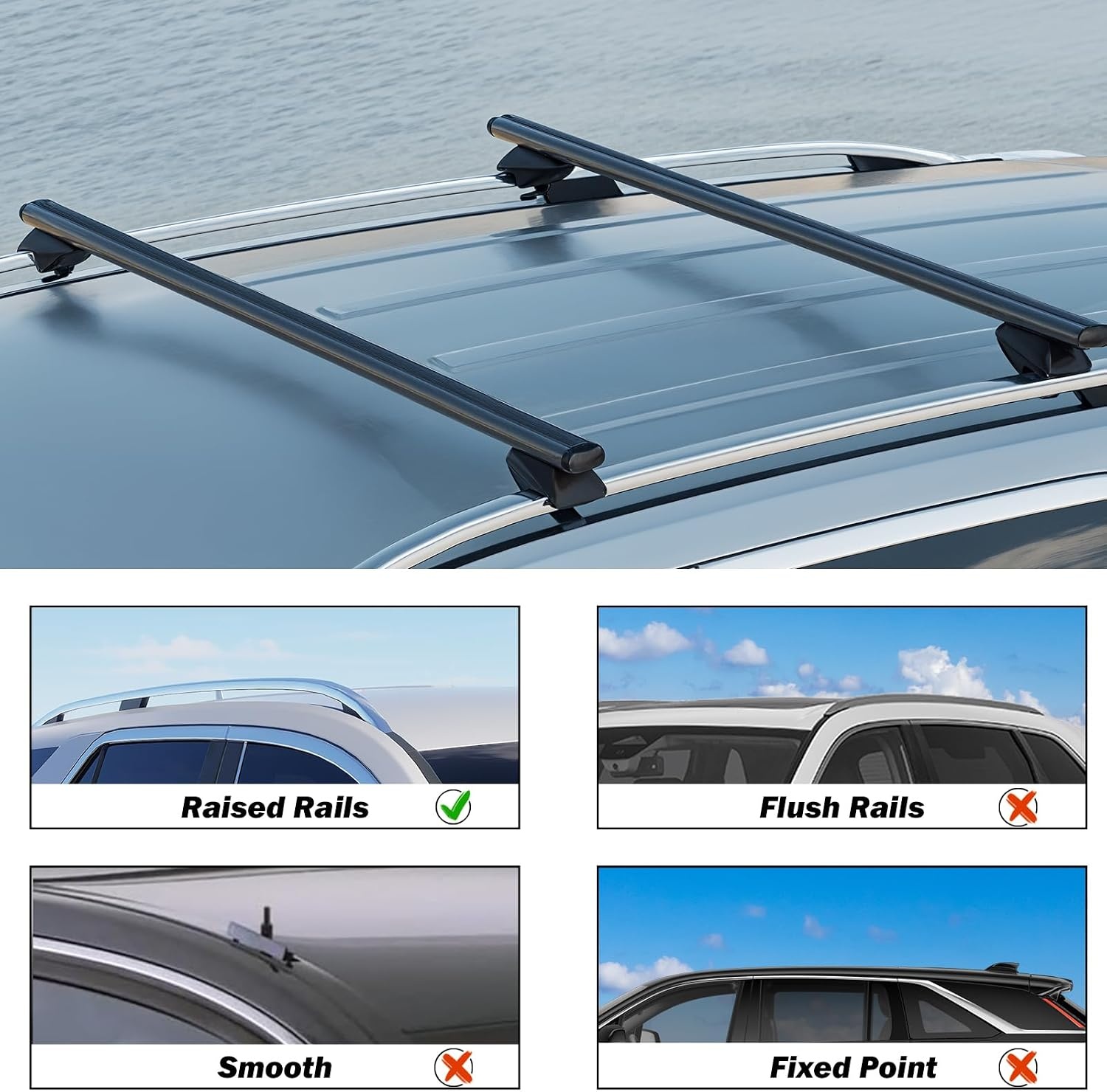 COWVIE Dakdragers 135 cm Zwart - Universele Aluminium Allesdragers met 33% Korting