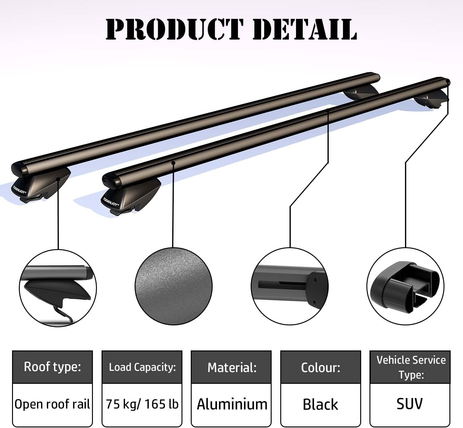COWVIE Dakdragers 135 cm Zwart - Universele Aluminium Allesdragers met 33% Korting