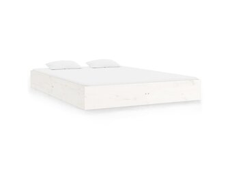 Massief Houten Bedframe Wit 140x200 cm - 54% Korting
