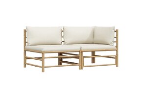VidaXL Loungeset Bamboe Crèmewit - 63% Korting
