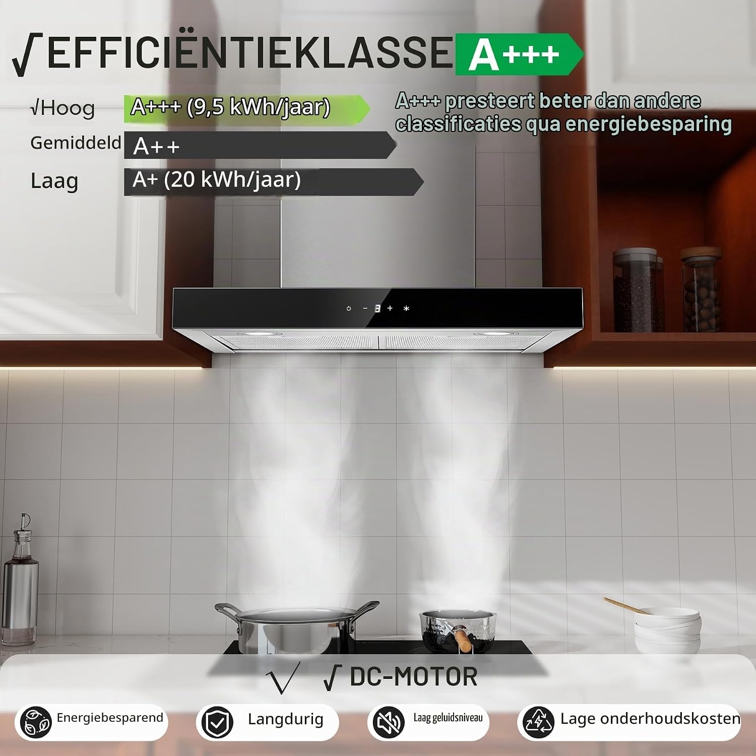 TopStrong Afzuigkap 60 cm RVS - 450 m³/u - A+++ met 30% Korting