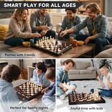 Groot Houten Schaakspel (48x48 cm) met Extra Dames - 29% Korting