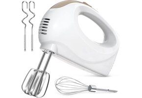 Elektrische Handmixer Wit - 5 Snelheden & RVS Accessoires | 42% Korting