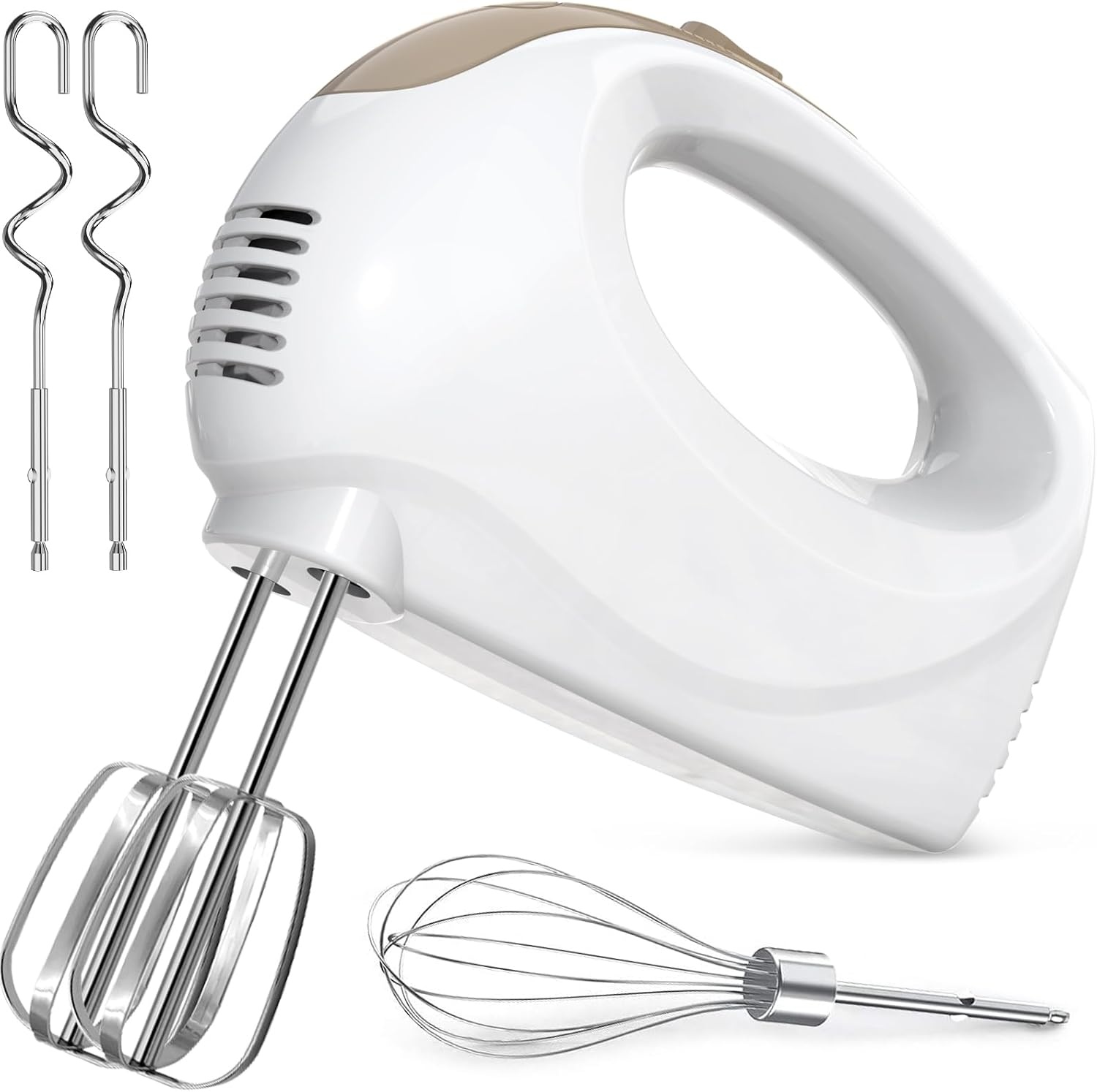 Elektrische Handmixer met 5 Snelheden en RVS Accessoires - 37% Korting
