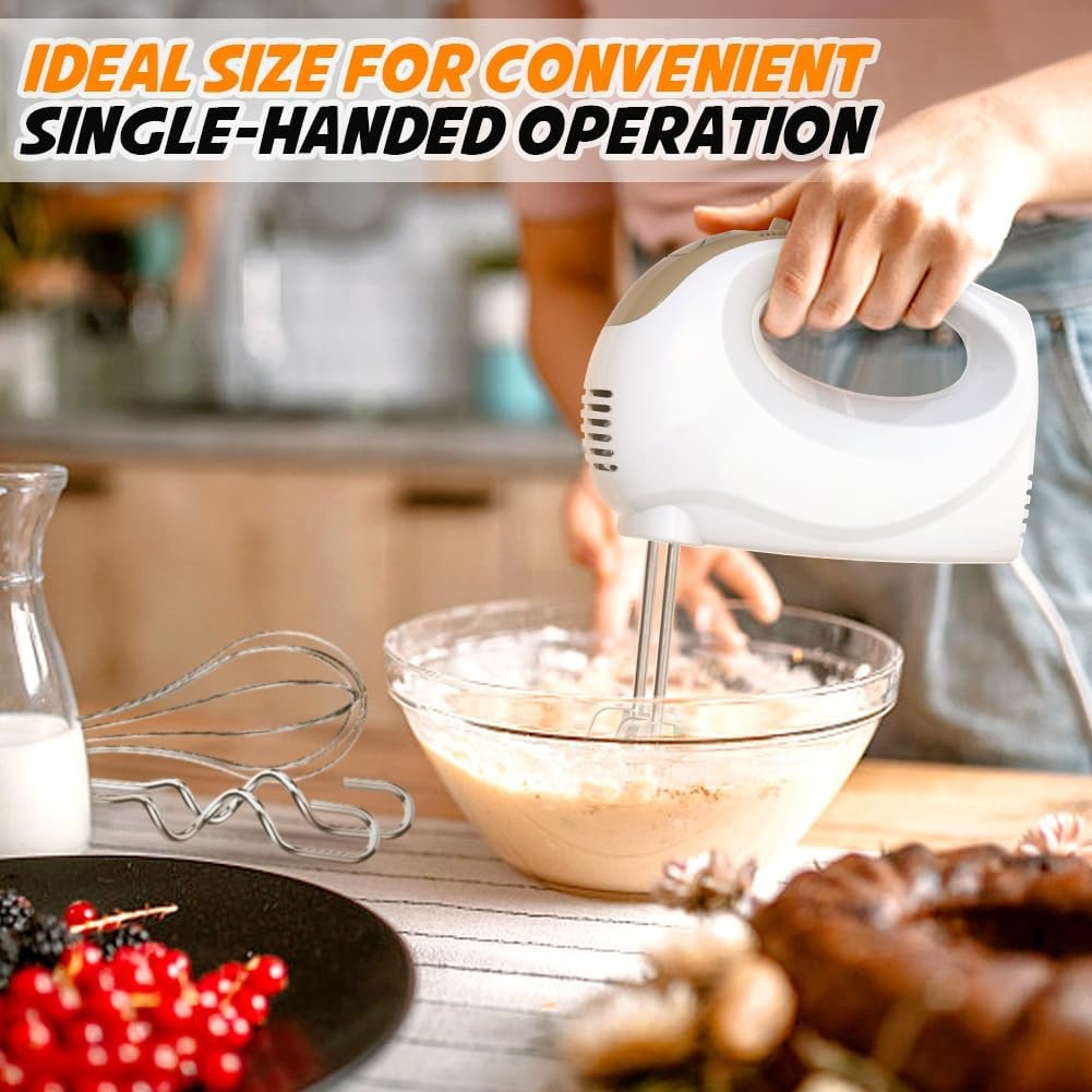 Elektrische Handmixer met 5 Snelheden en RVS Accessoires - 37% Korting