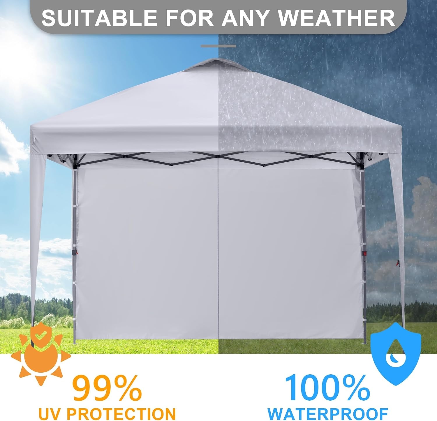 Tent Zijwand Paneel 3048x1930mm Waterdicht & UV-Bestendig (37% Korting)