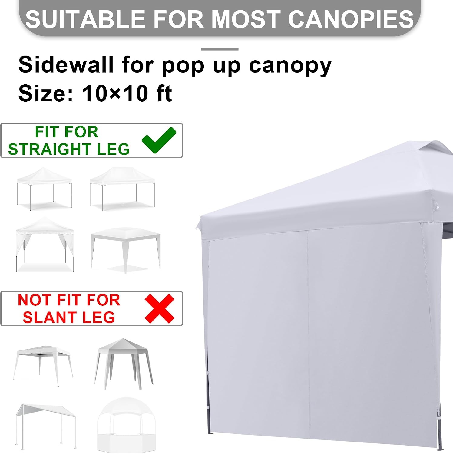 Tent Zijwand Paneel 3048x1930mm Waterdicht & UV-Bestendig (37% Korting)
