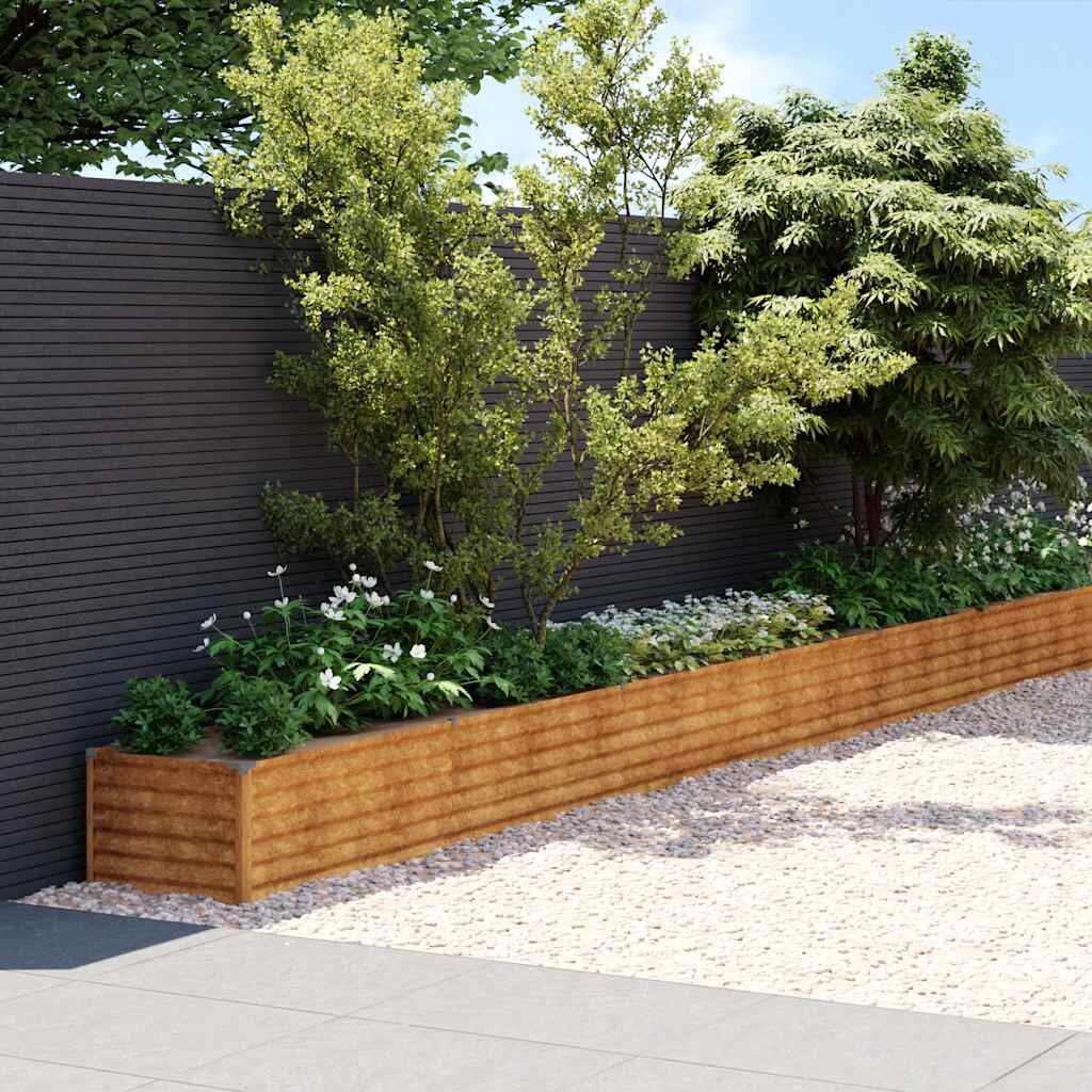 Verhoogde Plantenbak Cortenstaal 770x50x36 cm - 54% Korting