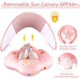 WYRIAZA Baby Zwemband met Zonnekap - Roze - 6-36 Maanden