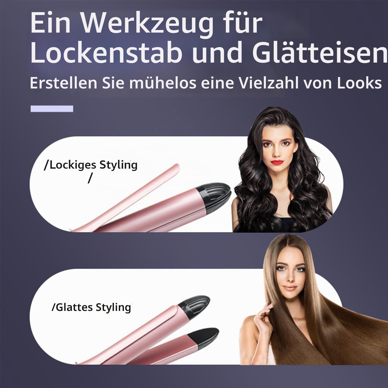 DSGKUU 2-in-1 Krul- en Stijltang 30mm Roze - 37% Korting