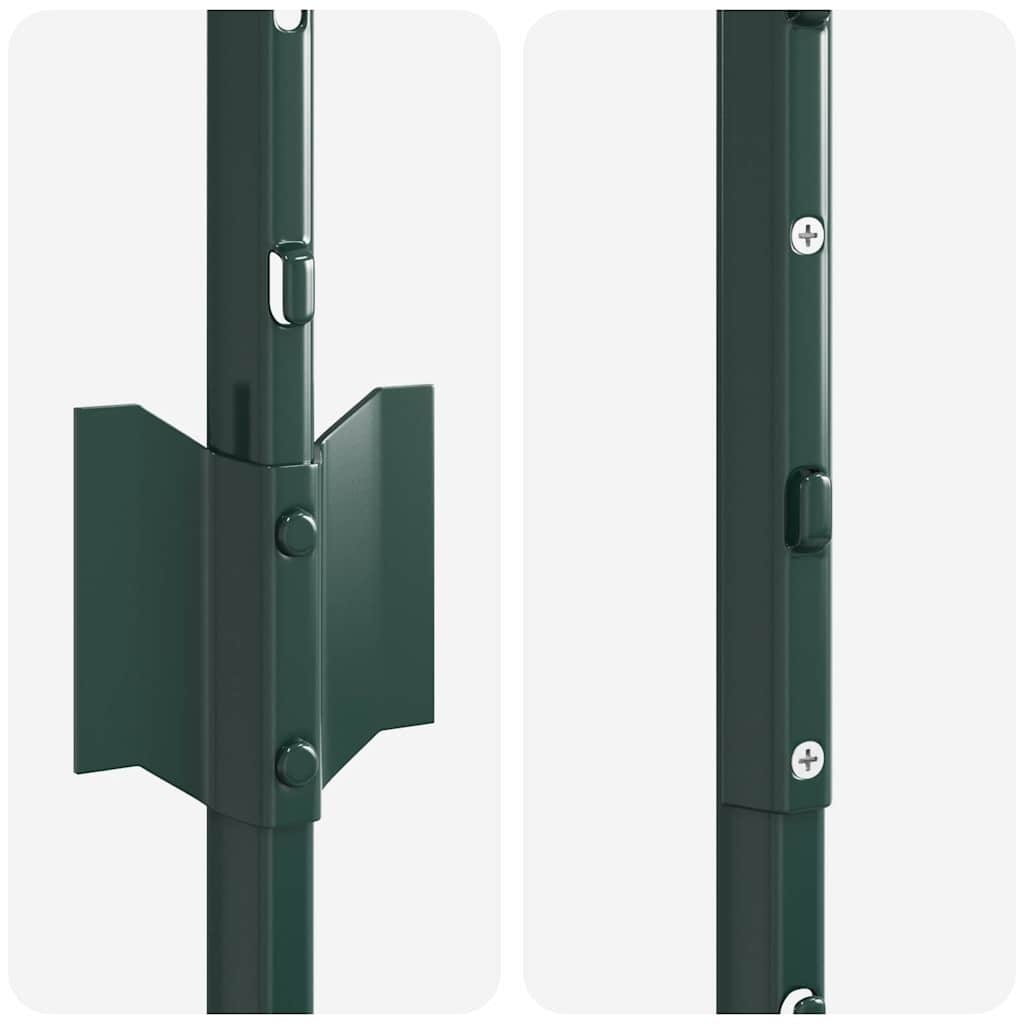 vidaXL ingegraven hekpalen 5 st Groen 200 cm Gepoedercoat staal