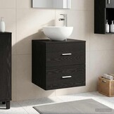 vidaXL Wandgemonteerde wastafelmeubel Zwart eiken 49,5 x 41 x 64,5 cm