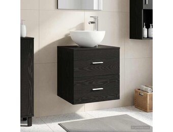 vidaXL Wandgemonteerde wastafelmeubel Zwart eiken 49,5 x 41 x 64,5 cm