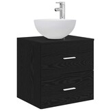 vidaXL Wandgemonteerde wastafelmeubel Zwart eiken 49,5 x 41 x 64,5 cm
