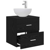 vidaXL Wandgemonteerde wastafelmeubel Zwart eiken 49,5 x 41 x 64,5 cm