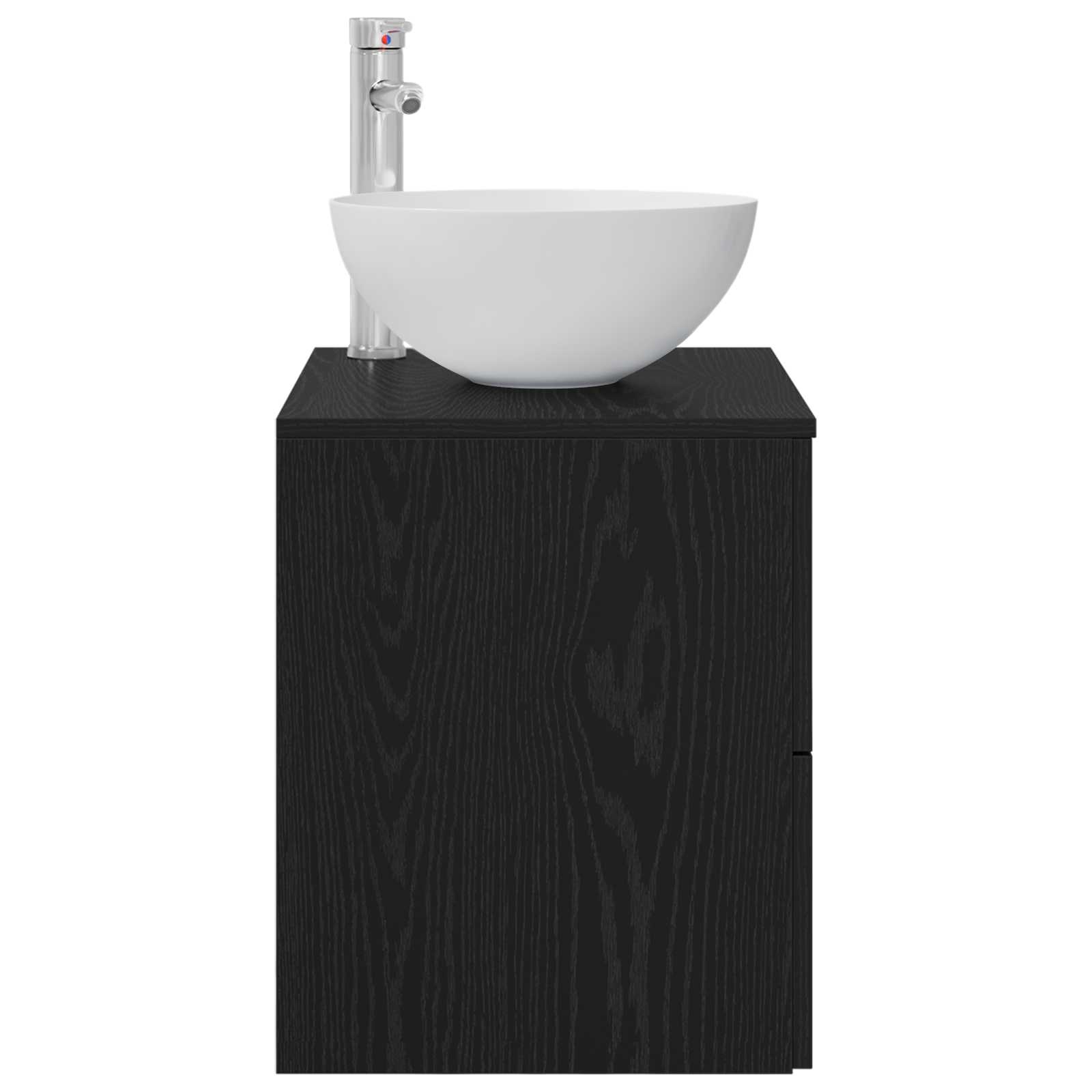 vidaXL Wandgemonteerde wastafelmeubel Zwart eiken 49,5 x 41 x 64,5 cm