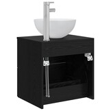 vidaXL Wandgemonteerde wastafelmeubel Zwart eiken 49,5 x 41 x 64,5 cm