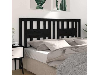 vidaXL Hoofdbord 126x4x100 cm massief grenenhout zwart