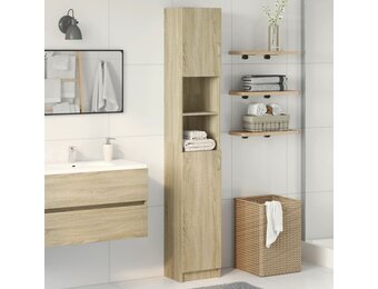 vidaXL Badkamerkast 32x25,5x190 cm spaanplaat sonoma eikenkleurig