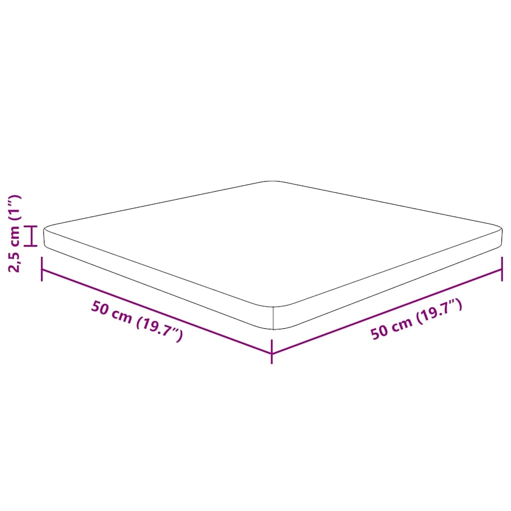 vidaXL Tafelblad vierkant 50x50x2,5cm behandeld eiken donkerbruin