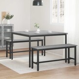 vidaXL Eettafels 110 x 110 x 75 cm Bewerkt hout Grijs Sonoma