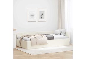 vidaXL Hoekbedframe Crème 100x200 cm Fluweel - 47% Korting!