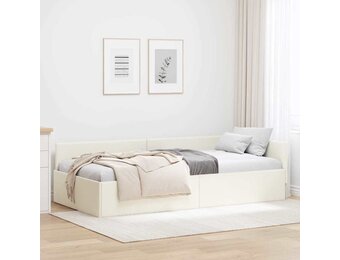 vidaXL Hoekbedframe Crème 100 x 200 cm Fluweel