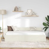 vidaXL Hoekbedframe Crème 100 x 200 cm Fluweel