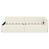 vidaXL Hoekbedframe Crème 100 x 200 cm Fluweel