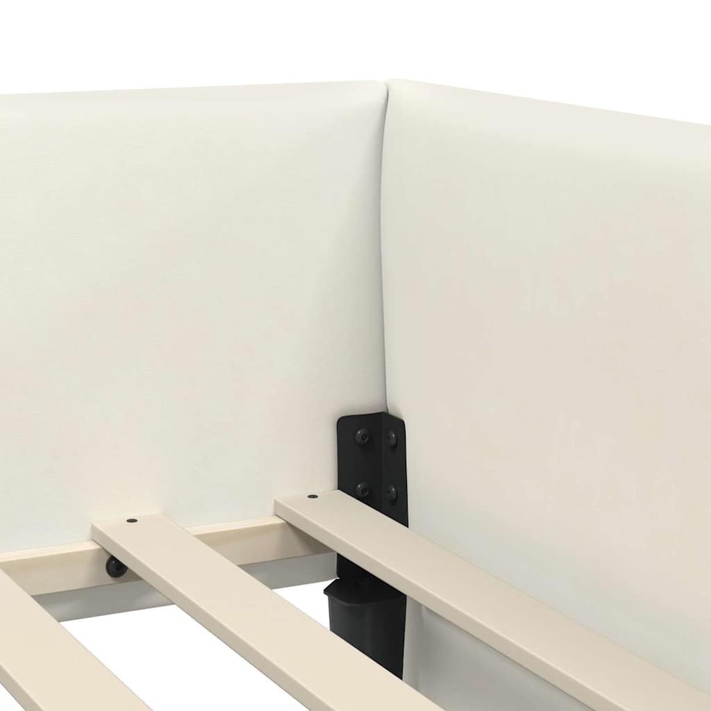 vidaXL Hoekbedframe Crème 100 x 200 cm Fluweel