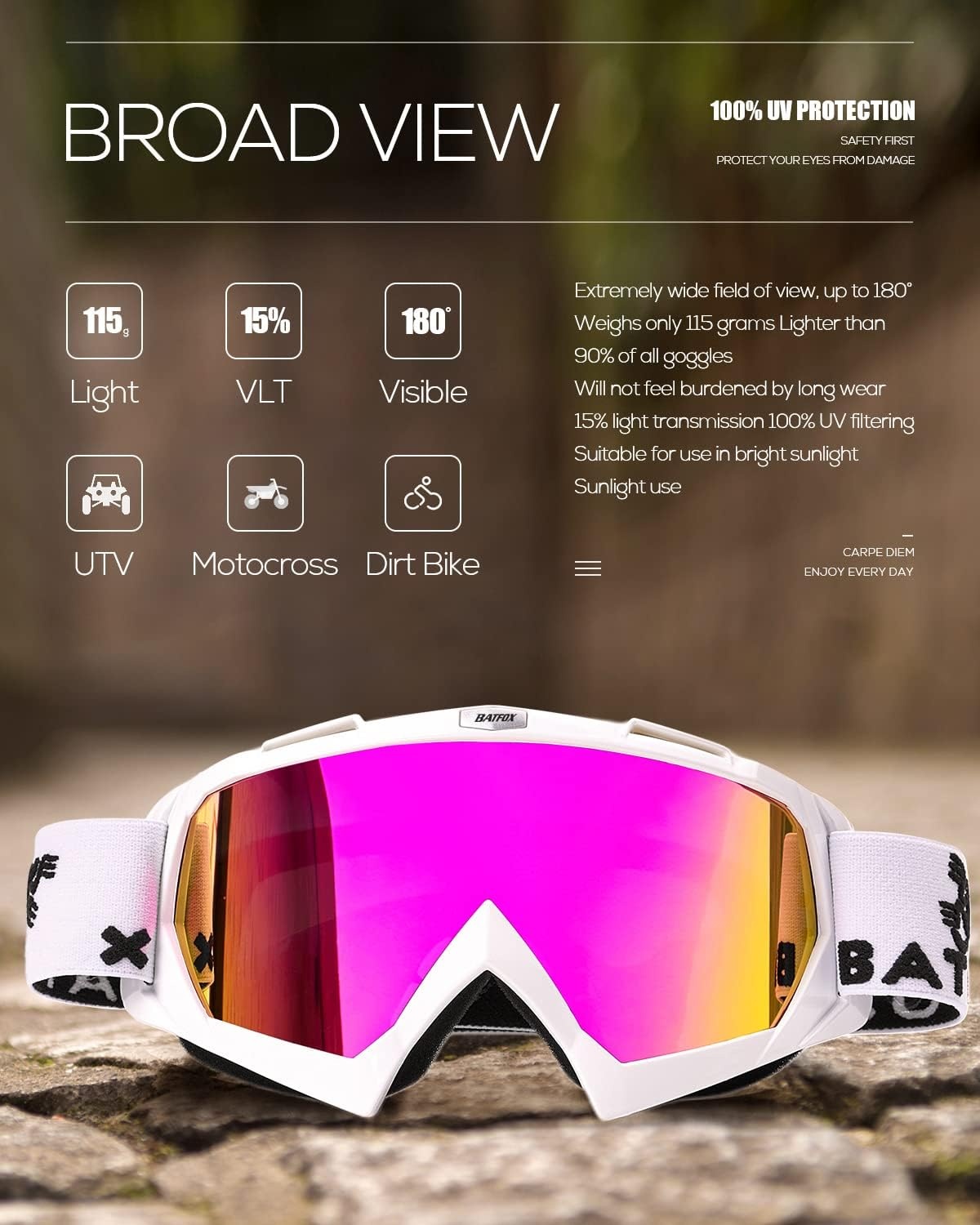 Motorcrossbril, MTB-bril, dirtbike, ATV, crossbril, skibril, veiligheidsbril, tactische motorbril voor heren, dames, jongeren