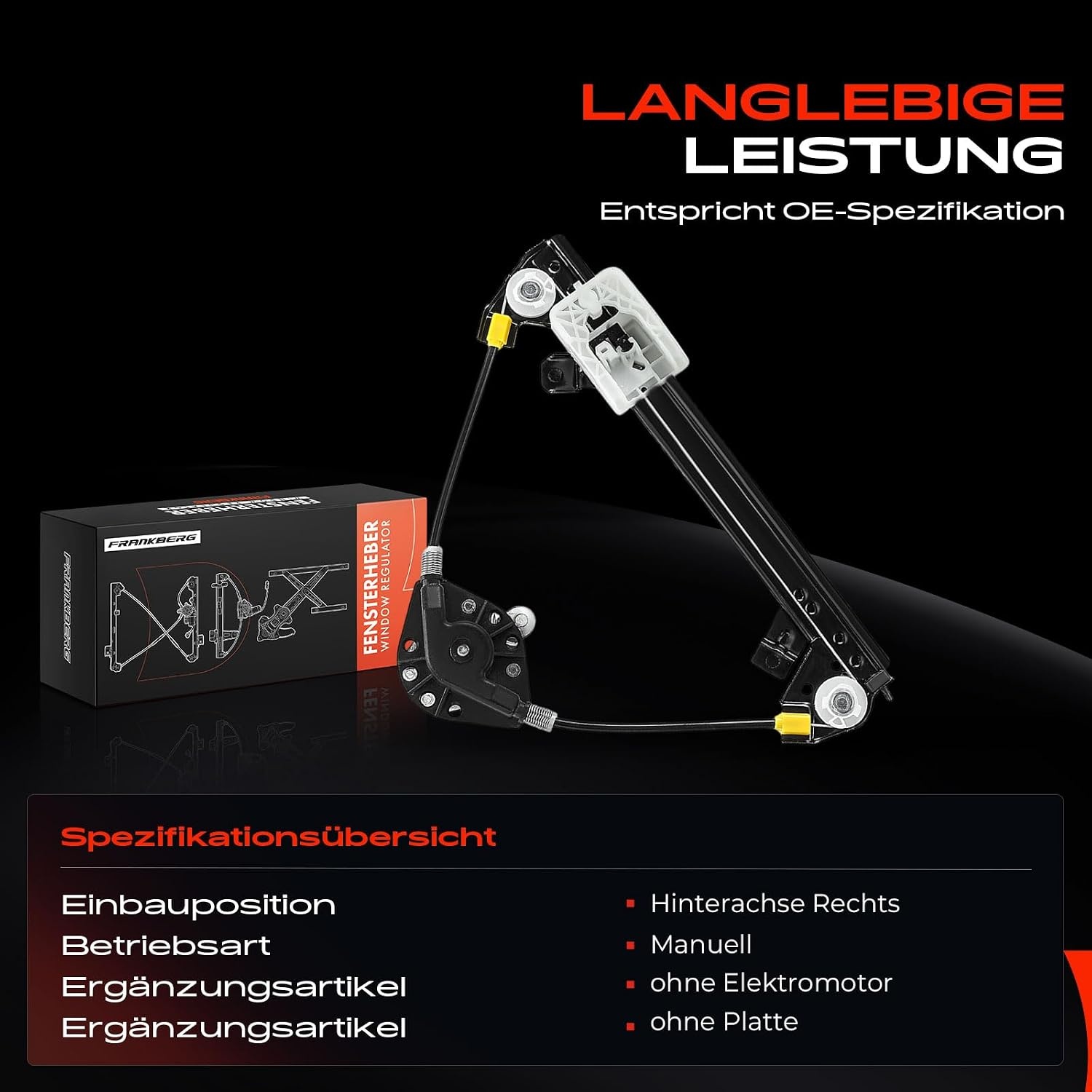 Frankberg Window Lifter Window Lifter Mechanisme Side Window Window Holder Elektrische Motor Window Lifter Window Lifter Mechanisme Vervangen# 350103187400