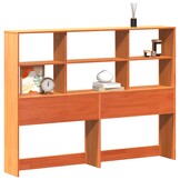 vidaXL Hoofdbord met opbergruimte 120 cm massief grenenhout wasbruin