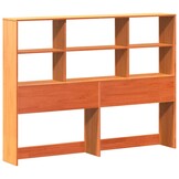 vidaXL Hoofdbord met opbergruimte 120 cm massief grenenhout wasbruin