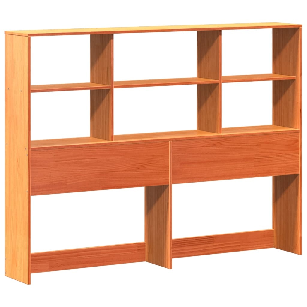 vidaXL Hoofdbord met opbergruimte 120 cm massief grenenhout wasbruin