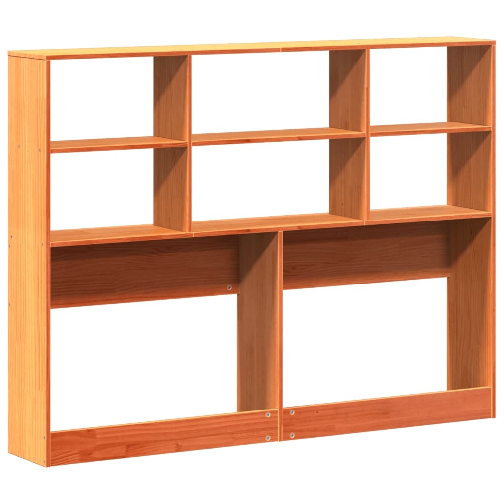 vidaXL Hoofdbord met opbergruimte 120 cm massief grenenhout wasbruin