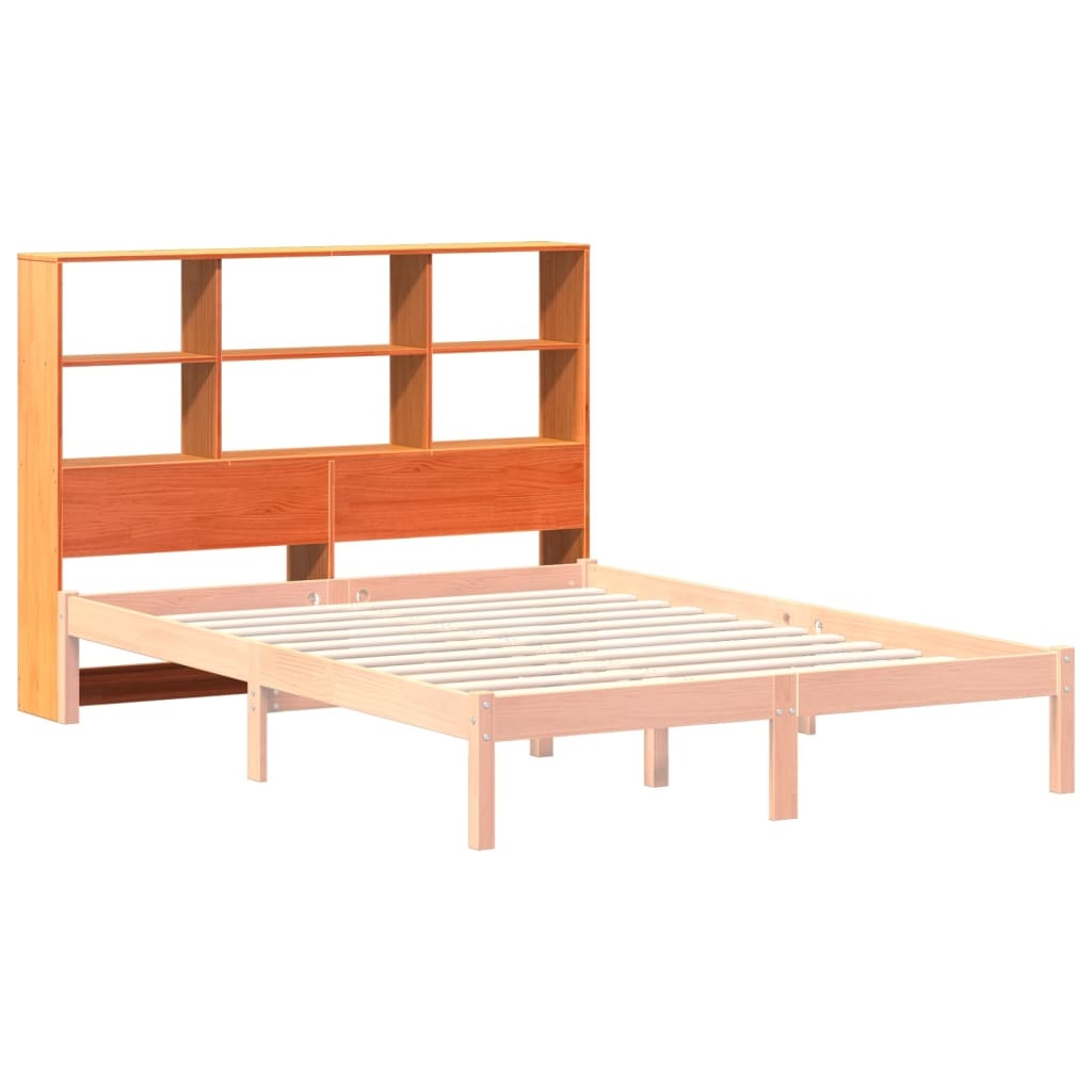 vidaXL Hoofdbord met opbergruimte 120 cm massief grenenhout wasbruin