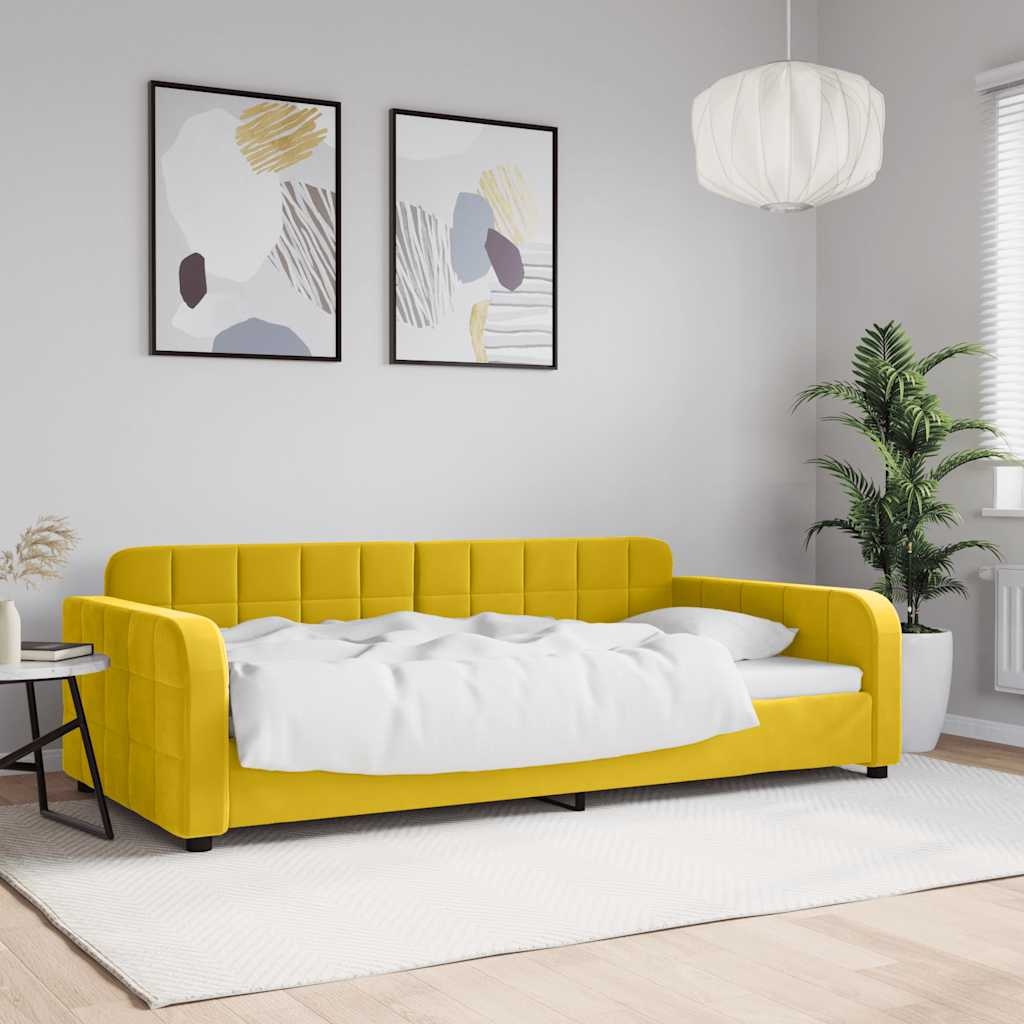 vidaXL Slaapbank 100x200 cm fluweel geel