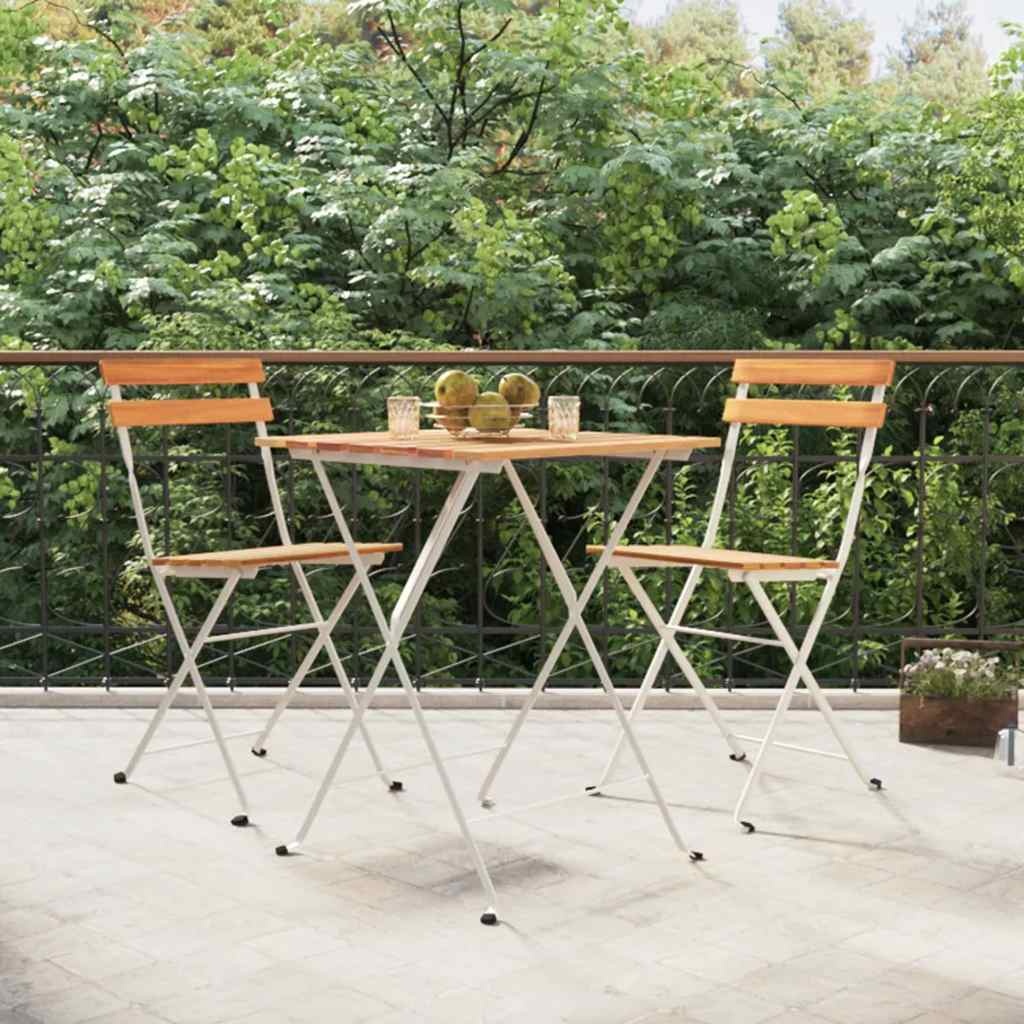 vidaXL Opklapbare Stoelen (2 stuks) - Massief Acaciahout & Staal - 34% Korting