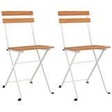 vidaXL Opklapbare Stoelen (2 stuks) - Massief Acaciahout & Staal - 34% Korting